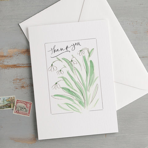 'Thank You' Snowdrops Card