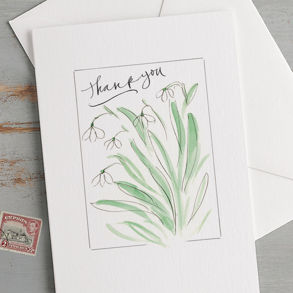 'Thank You' Snowdrops Card
