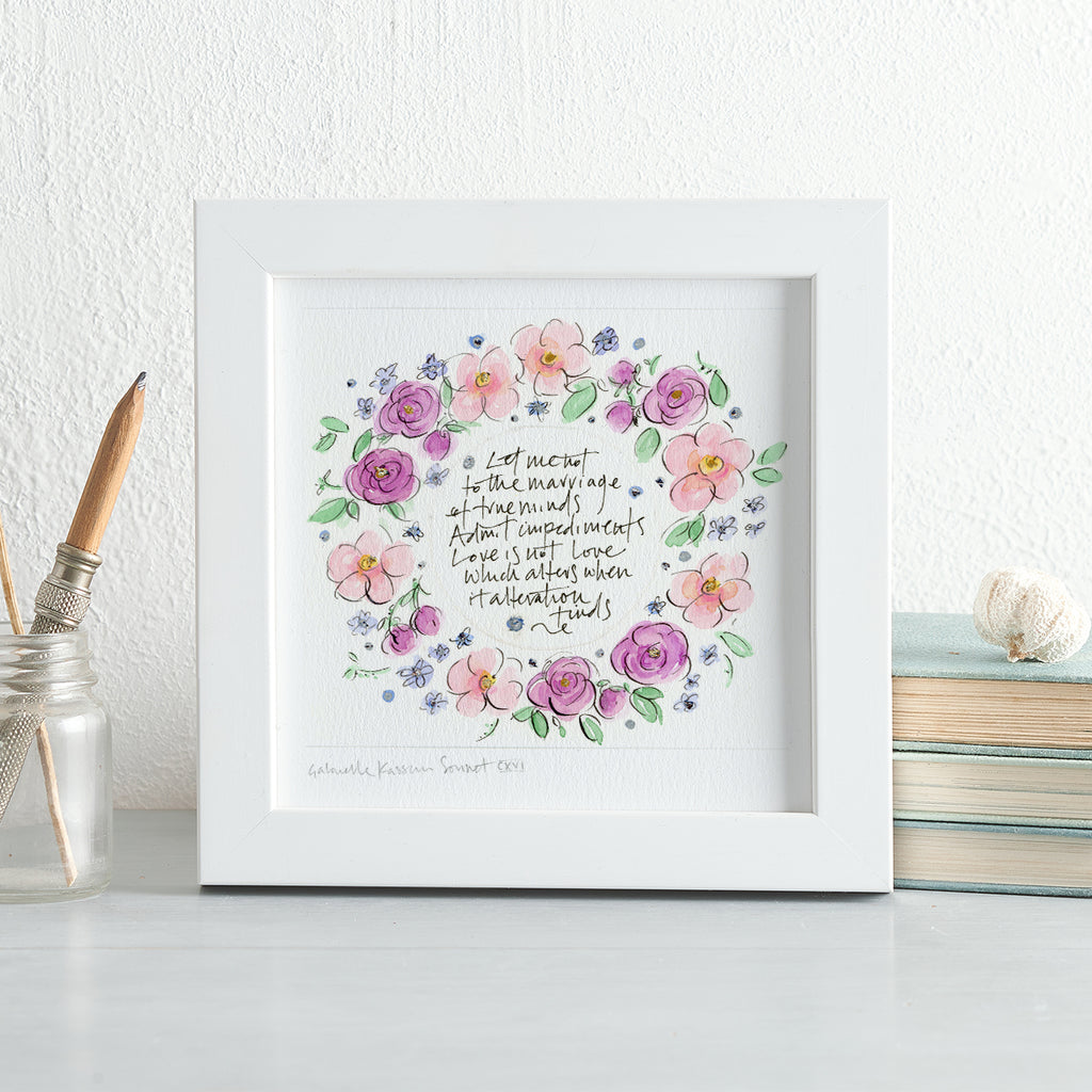 'Let Me Not To The Marriage Of True Minds...' Framed Original Art
