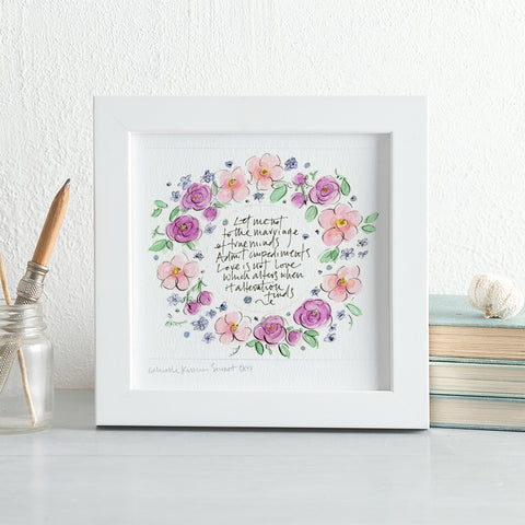 'Let Me Not To The Marriage Of True Minds...' Framed Original Art