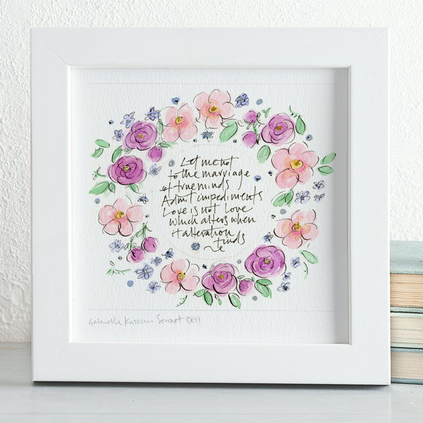 'Let Me Not To The Marriage Of True Minds...' Framed Original Art