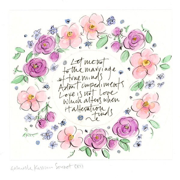 'Let Me Not To The Marriage Of True Minds...' Framed Original Art