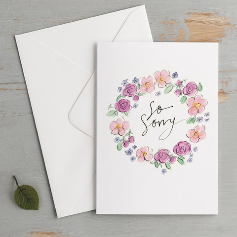 'So Sorry' Floral Border Card