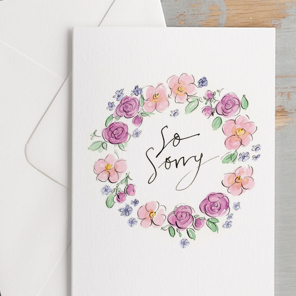 'So Sorry' Floral Border Card