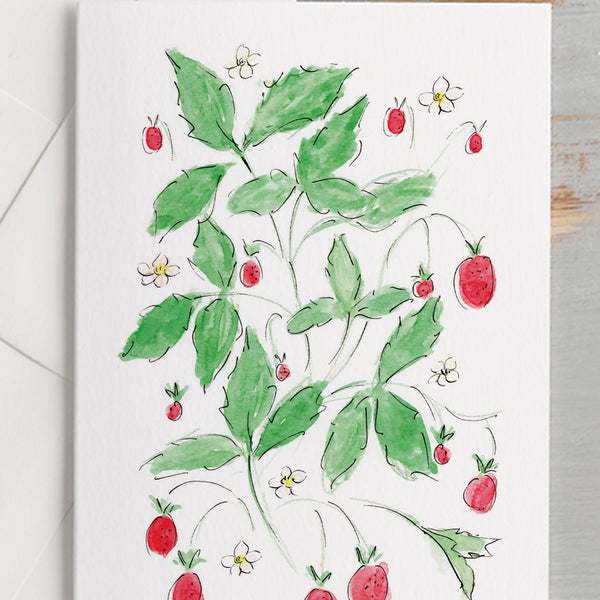 'Strawberries' Summer Flower Card