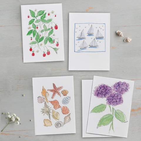 'Summer' Greeting Cards Pack Of Four