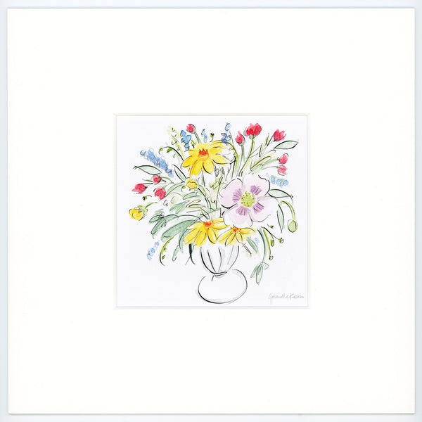 'Garden Posy' Mounted Art Print