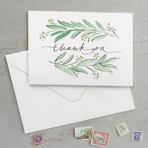 'Thank You' Olive Leaves Card