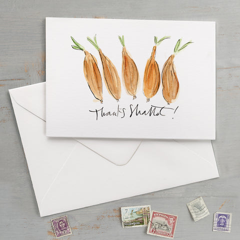 'Thanks Shallot!' Funny Veg Thank You Card