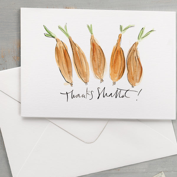 'Thanks Shallot!' Funny Veg Thank You Card