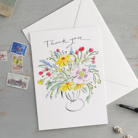 'Thank You' Vase Of Flowers Card