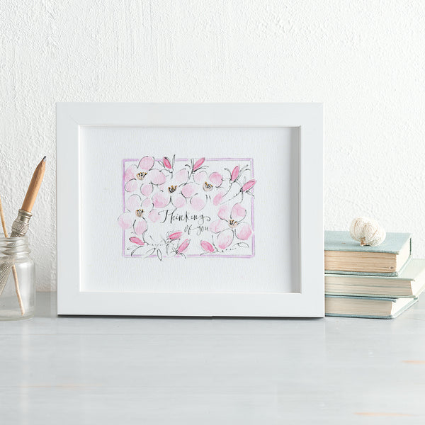 'Thinking Of You' Hand Painted Printed Keepsake Card