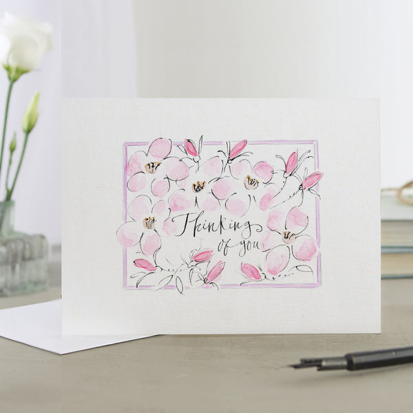 'Thinking Of You' Hand Painted Printed Keepsake Card
