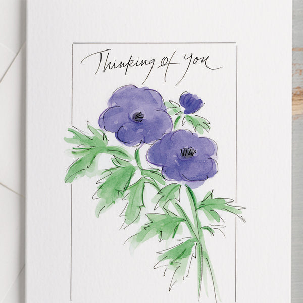 'Thinking Of You' Anemone Posy Card