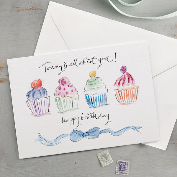 'Today Is All About You!' Cupcakes Birthday Card
