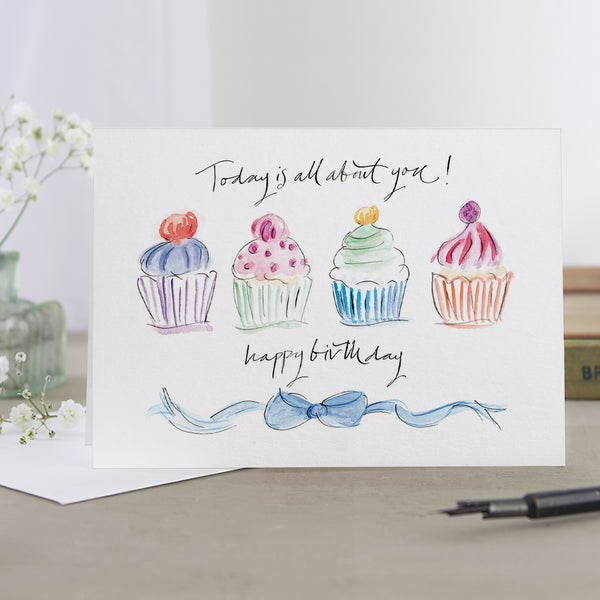 'Today Is All About You!' Cupcakes Birthday Card