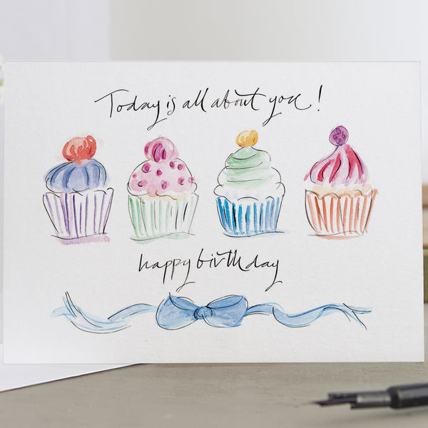 'Today Is All About You!' Cupcakes Birthday Card