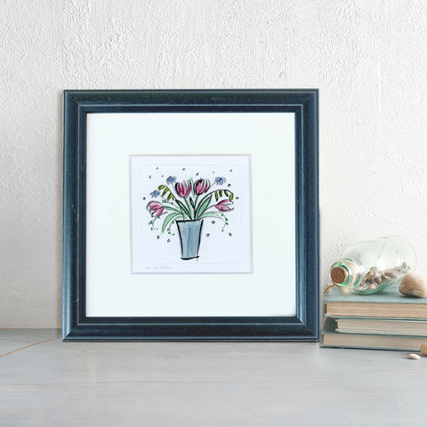 'Cheerful Tulips' Framed Original Art