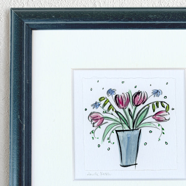 'Cheerful Tulips' Framed Original Art