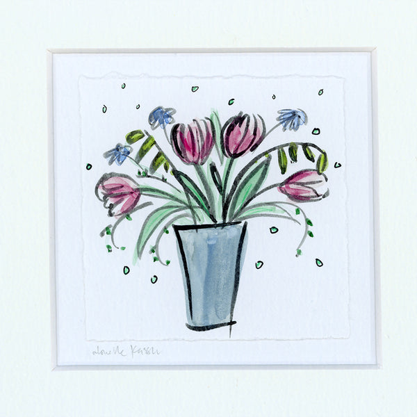 'Cheerful Tulips' Framed Original Art