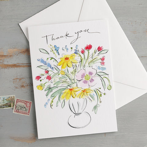 'Thank You' Vase Of Flowers Card