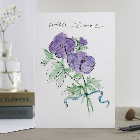 'With Love' Anemones Card