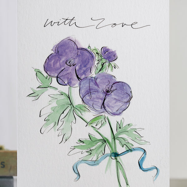 'With Love' Anemones Card