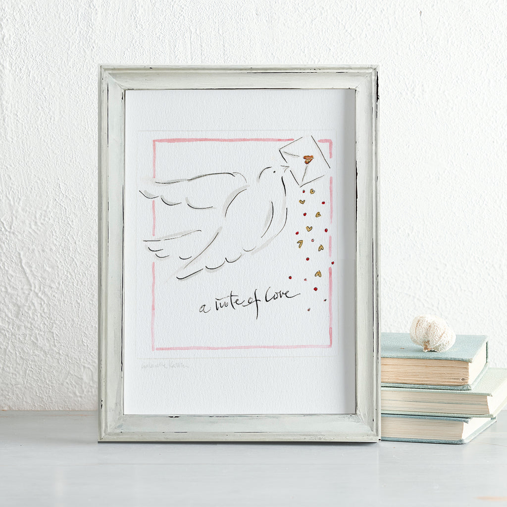 'A Note Of Love' Framed Original Art