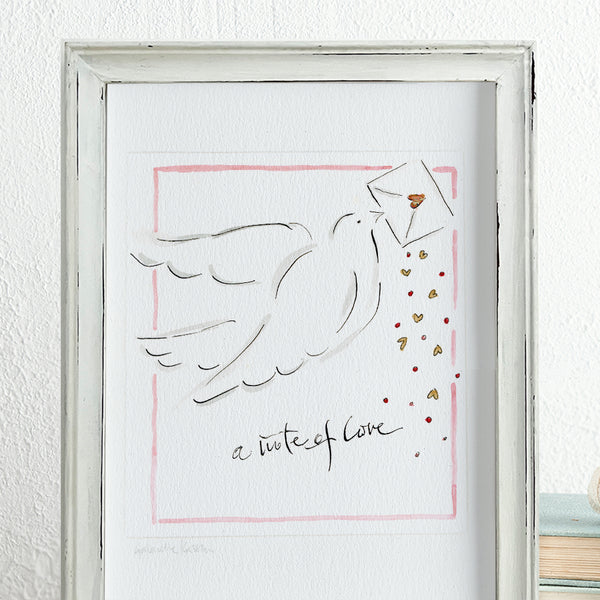 'A Note Of Love' Framed Original Art