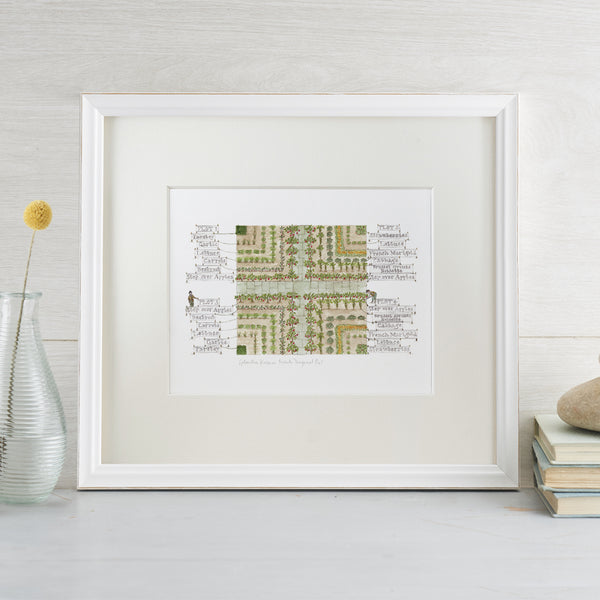 'French Diagonal Plot' Mounted Print