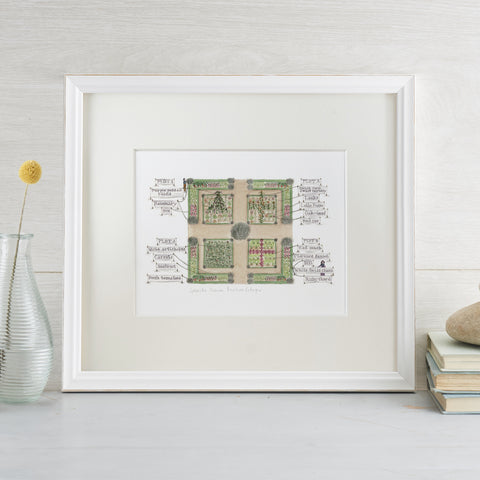 'Modern Potager' Mounted Print