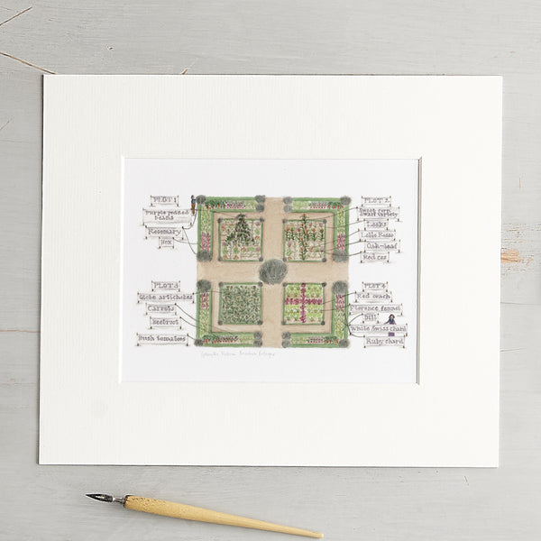 'Garden Plots' Mounted Prints Gift Set